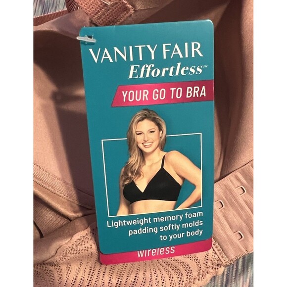 Vanity Fair Bra Size 40D Style 77164 Effortless Wireless Baked Blush Pink - Picture 5 of 11